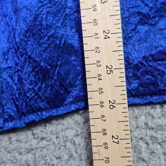 Vintage Howard Wolf Cobalt Blue Crinkle Puff Sleeve Button Up Top Statement 80s - Picture 10 of 15